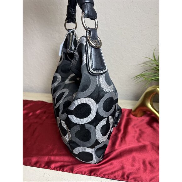 Coach(2010) Kristin Signature C Embroidered Op Art Shoulder Crossbody Bag - Picture 3 of 13